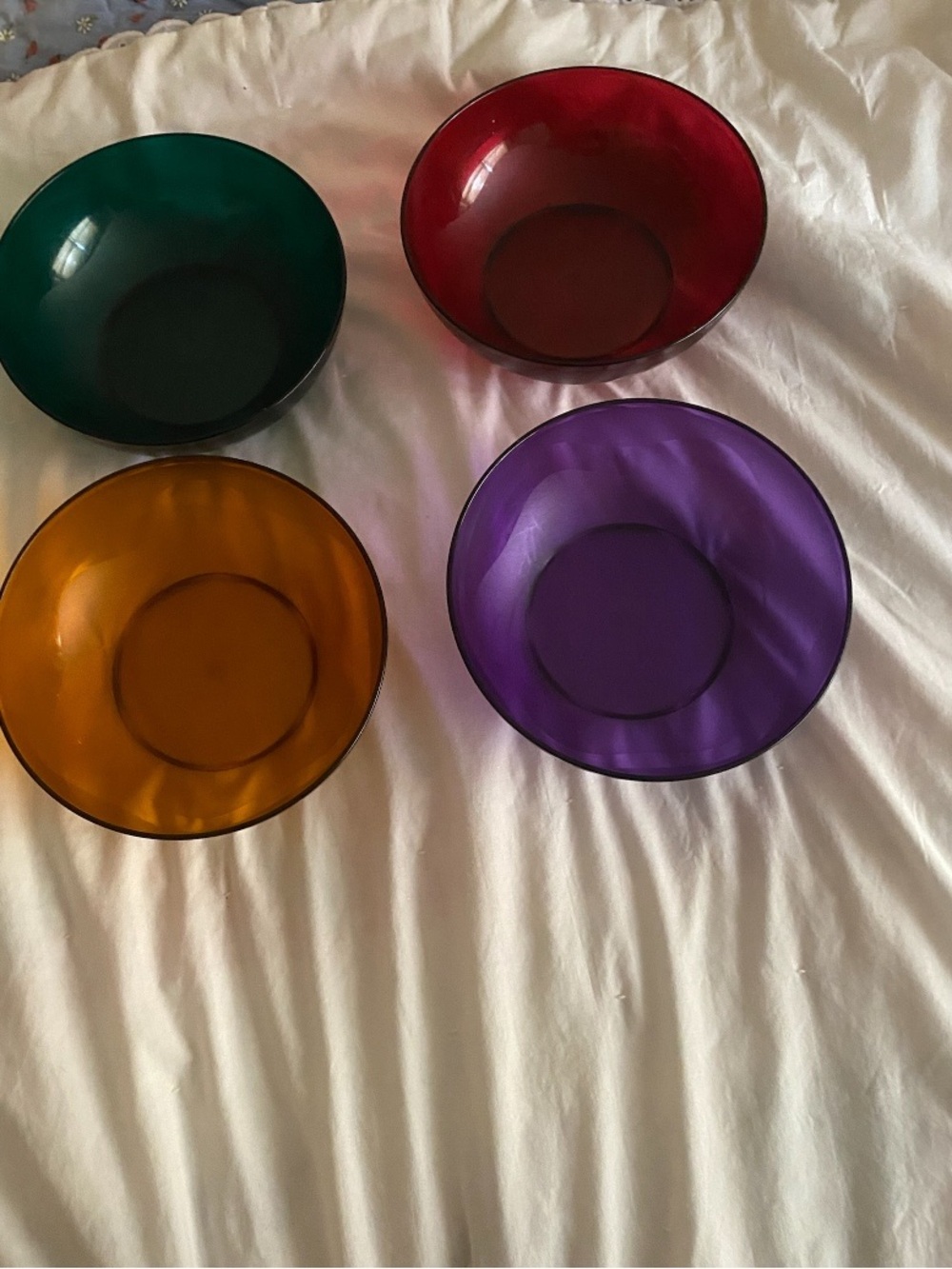 Tupperware Acrylic Cereal Bowls- Jewel tone. Set of 4